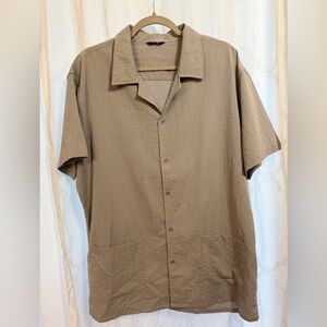Men's Casual Button Down Shirt - Tan